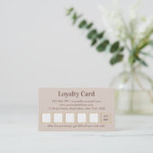 Elegant Beige & Gold Makeup Artist Loyalty ロイヤリティカード (スタンド正面)