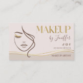 Elegant Beige & Gold Makeup Artist Loyalty ロイヤリティカード (裏面)