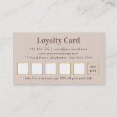 Elegant Beige & Gold Makeup Artist Loyalty ロイヤリティカード (正面)