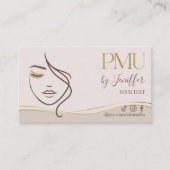 Elegant Beige & Gold PMU appointment 予約カード (正面)