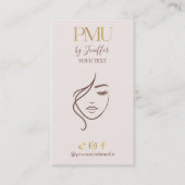 Elegant Beige & Gold PMU appointment 予約カード (正面)