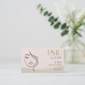 Elegant Beige & Gold PMU Bussines card 名刺 (スタンド正面)