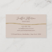 Elegant Beige & Gold PMU Bussines card 名刺 (裏面)
