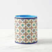 Elegant Beige Green and Red Geometric Pattern Mug マグカップ (中央)