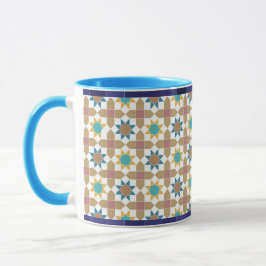 Elegant Beige Green and Red Geometric Pattern Mug マグカップ