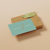 Elegant Beige Green Framed Florist 名刺