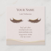 Elegant beige Lash Technician Thank you Card ロイヤリティカード (正面)