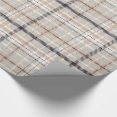 Elegant Beige | Light Grey | Black Plaid Checkered ラッピングペーパー (角)