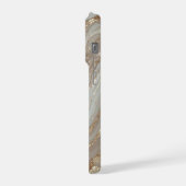 Elegant Beige Marble Background With Gold Glitter iPhoneケース (左側面)