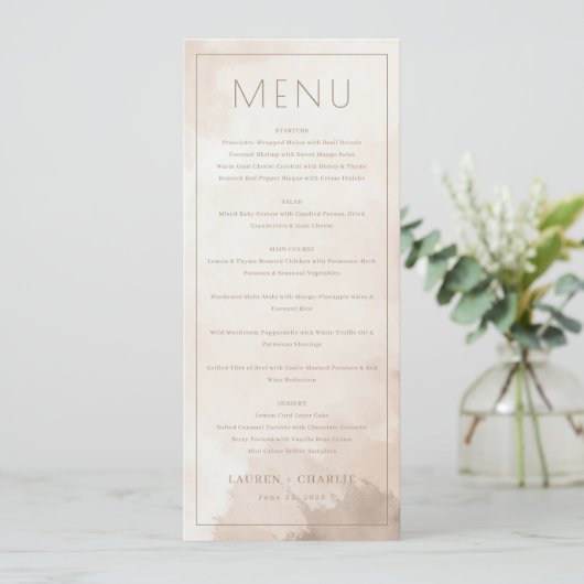 Elegant Beige Menu Template メニュー (スタンド正面)