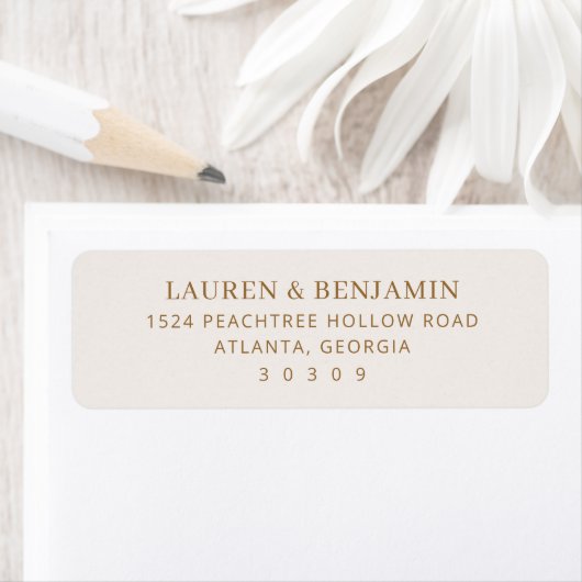 Elegant Beige Minimalist Address Card ラベル (インサイチュ)
