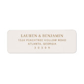 Elegant Beige Minimalist Address Card ラベル (正面)