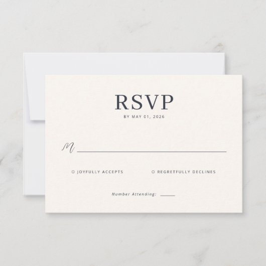 Elegant Beige Minimalist RSVP (正面)