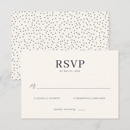 Elegant Beige Minimalist RSVP (正面/裏面)