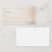 Elegant Beige Minimalist Table Sign プレイスカード (正面/裏面)