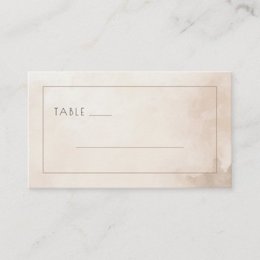 Elegant Beige Minimalist Table Sign プレイスカード (正面)