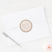 Elegant Beige Minimalist Thank You Sticker ラウンドシール (封筒)