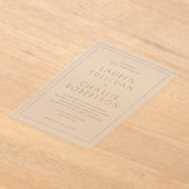 Elegant Beige Minimalist Wedding Invitation アクリル招待状 (レイダウン)