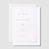 Elegant Beige Minimalist Wedding Invitation ベラム紙招待状 (オフセット)