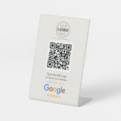Elegant Beige Neutral Review QR Code 台座サイン (正面)