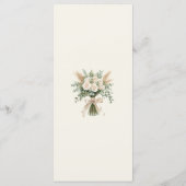 Elegant Beige Pampas Grass Wedding Menu Card メニュー (裏面)