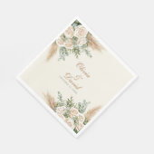 Elegant Beige Pampas Grass Wedding Napkins スタンダードランチョンナプキン (角)