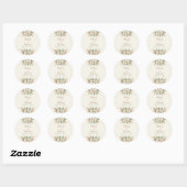 Elegant Beige Pampas Grass Wedding Sticker ラウンドシール (シート)
