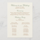 Elegant Beige Pampas & Rose Wedding Program プログラム (裏面)