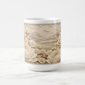 Elegant Beige Paper-Cut Floral LandscapeMug コーヒーマグカップ (中央)