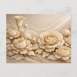 Elegant Beige Paper Flower Bouquet ポストカード