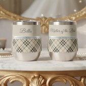 Elegant Beige Plaid Mother of the Bride Keepsake