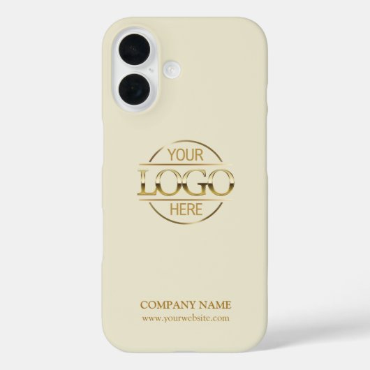 Elegant Beige Promotional Company Business Logo Case-Mate iPhoneケース (裏面)