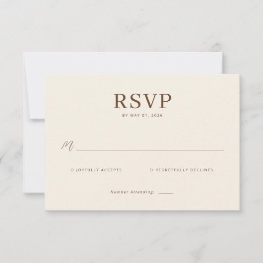 Elegant Beige RSVP Card (正面)