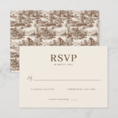 Elegant Beige RSVP Card (正面/裏面)
