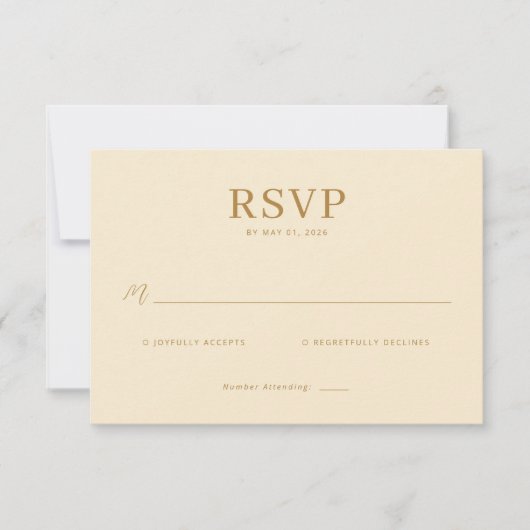 Elegant Beige RSVP Card (正面)