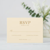 Elegant Beige RSVP Card (スタンド正面)