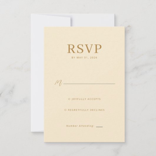 Elegant Beige RSVP Card (正面)
