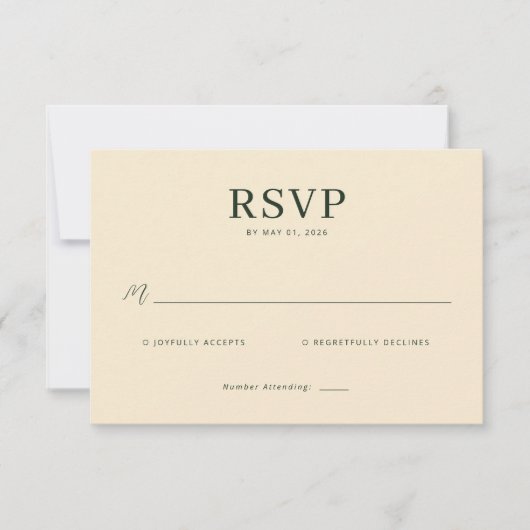 Elegant Beige RSVP Card (正面)