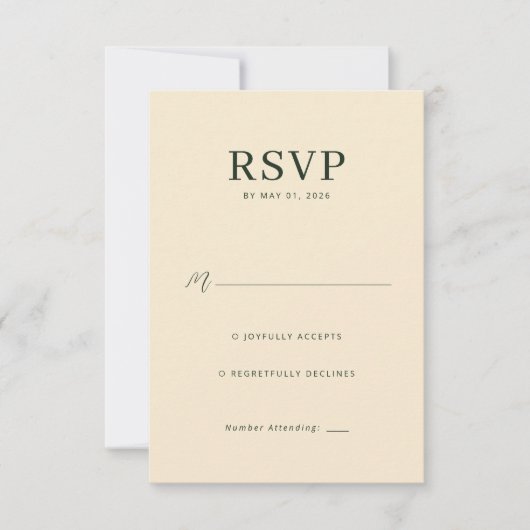 Elegant Beige RSVP Card (正面)