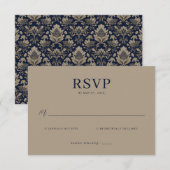 Elegant Beige RSVP Card (正面/裏面)