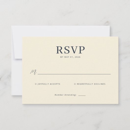Elegant Beige RSVP Card (正面)