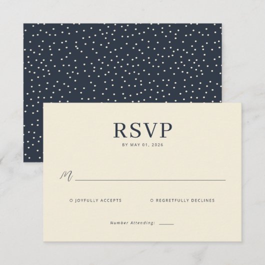Elegant Beige RSVP Card (正面/裏面)