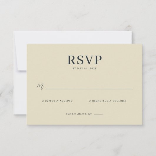 Elegant Beige RSVP Card (正面)