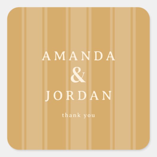 Elegant Beige Stripes スクエアシール (正面)