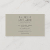 Elegant Beige Taupe Circle Monogram Business Card 名刺 (裏面)