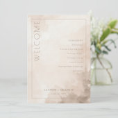 Elegant Beige Watercolor Ceremony Schedule プログラム (スタンド正面)