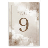 Elegant Beige Watercolor Table Number テーブルナンバー (裏面)