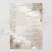 Elegant Beige Watercolor Wedding Ceremony Schedule プログラム (裏面)