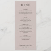 Elegant Beige Wedding Menu メニュー (正面)
