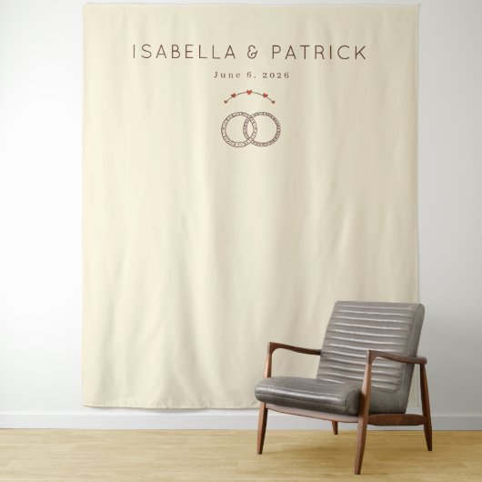 Elegant Beige Wedding Rings タペストリー (インサイチュ)